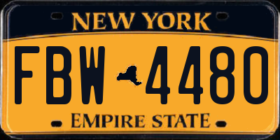 NY license plate FBW4480