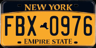 NY license plate FBX0976