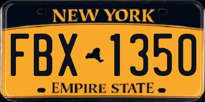 NY license plate FBX1350