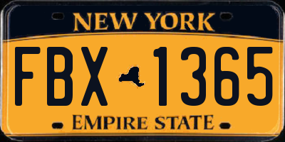 NY license plate FBX1365