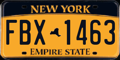 NY license plate FBX1463