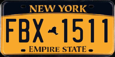 NY license plate FBX1511