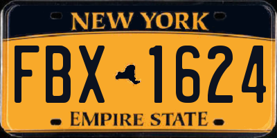 NY license plate FBX1624