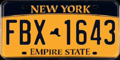 NY license plate FBX1643