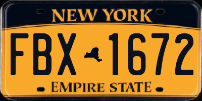 NY license plate FBX1672