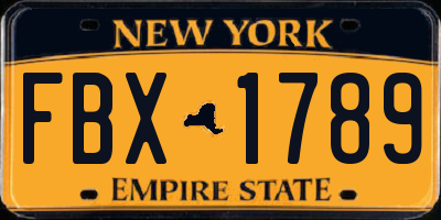NY license plate FBX1789