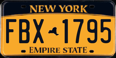 NY license plate FBX1795