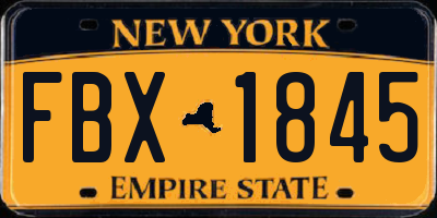 NY license plate FBX1845