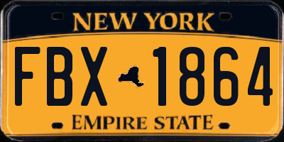 NY license plate FBX1864