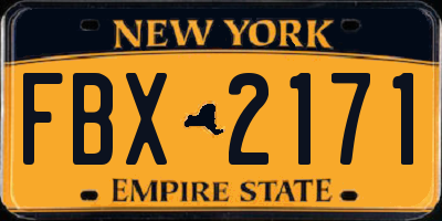NY license plate FBX2171