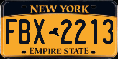NY license plate FBX2213