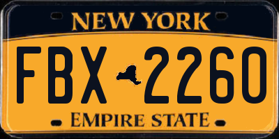 NY license plate FBX2260