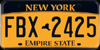 NY license plate FBX2425