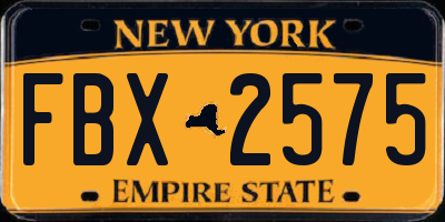 NY license plate FBX2575