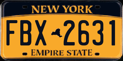 NY license plate FBX2631