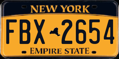 NY license plate FBX2654