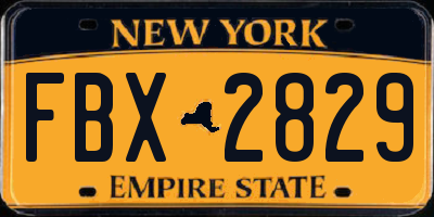 NY license plate FBX2829