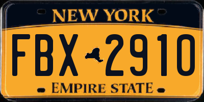 NY license plate FBX2910