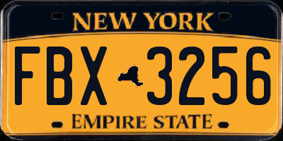NY license plate FBX3256