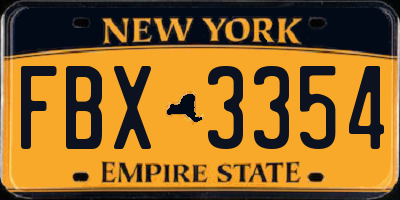 NY license plate FBX3354
