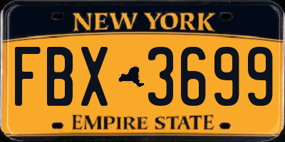 NY license plate FBX3699