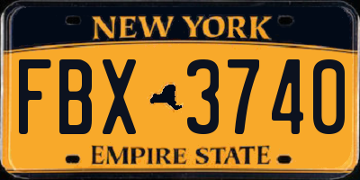 NY license plate FBX3740