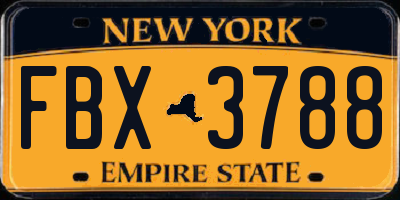 NY license plate FBX3788