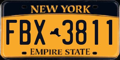 NY license plate FBX3811