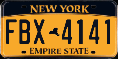 NY license plate FBX4141