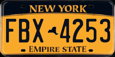 NY license plate FBX4253