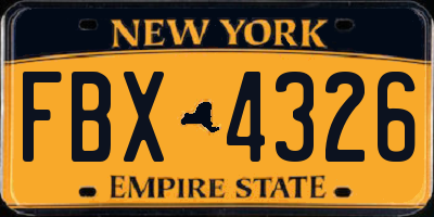 NY license plate FBX4326