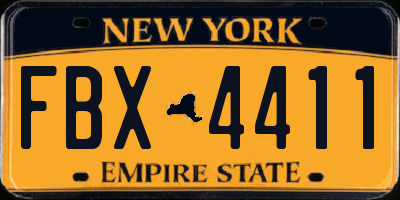 NY license plate FBX4411