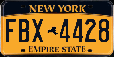 NY license plate FBX4428