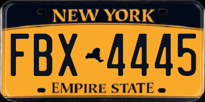 NY license plate FBX4445