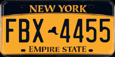 NY license plate FBX4455