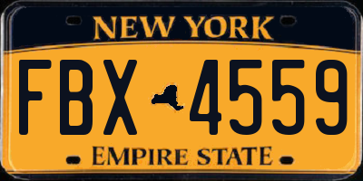 NY license plate FBX4559