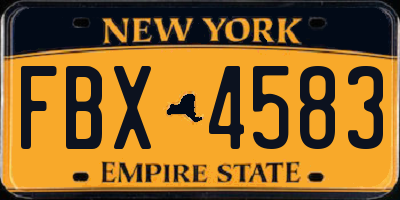 NY license plate FBX4583