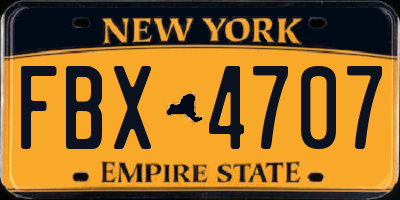 NY license plate FBX4707