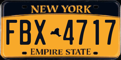 NY license plate FBX4717