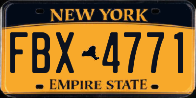 NY license plate FBX4771