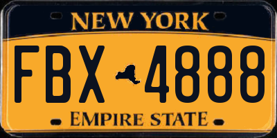 NY license plate FBX4888