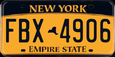 NY license plate FBX4906
