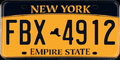 NY license plate FBX4912