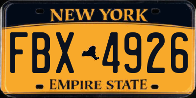 NY license plate FBX4926