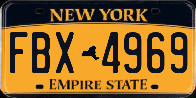 NY license plate FBX4969