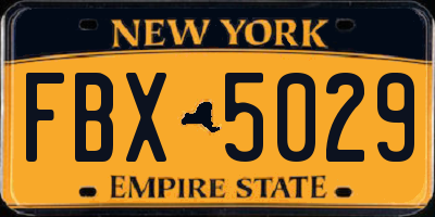 NY license plate FBX5029