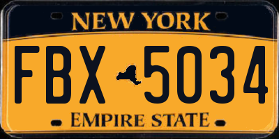 NY license plate FBX5034
