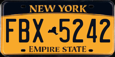 NY license plate FBX5242