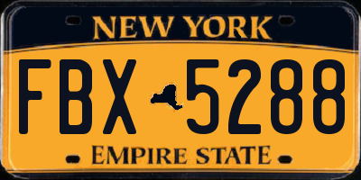 NY license plate FBX5288