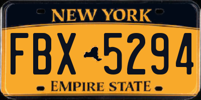 NY license plate FBX5294